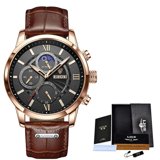 Leather Band Men's Luxury Watch